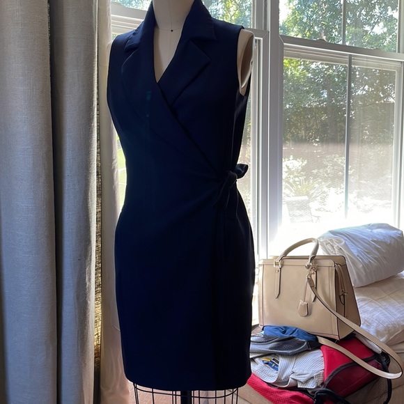 Zara Basic Line Dress Navy - Picture 2 of 6